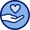 Hand holding heart icon