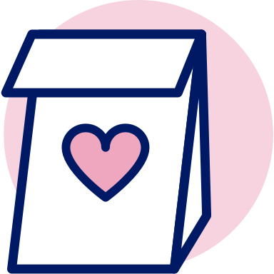 Prescription bag with heart icon