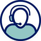 Representative with headset icon