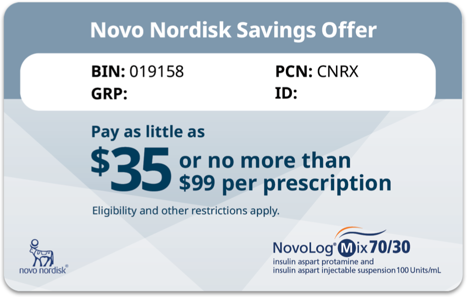 NovoLog® Mix 70/30 savings card