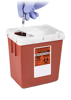 Sharps disposal container