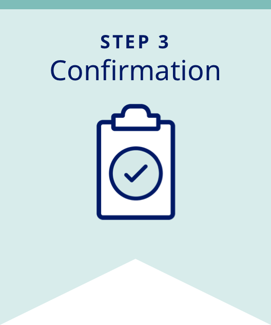 Step 3: Confirmation banner with clipboard and checkmark icon