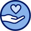 Hand and heart icon