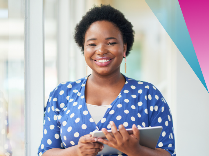 Woman holding tablet