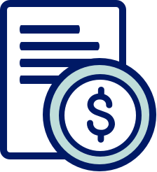 Insurance document and dollar bill icon