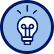 Blue lightbulb icon