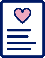 Insurance document with heart icon