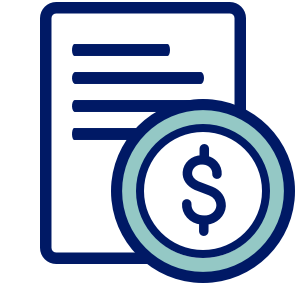 Insurance document and dollar bill icon