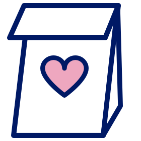 Prescription bag with heart icon