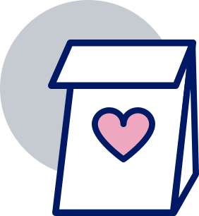 Prescription bag with heart icon