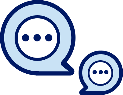 Two chat box icons