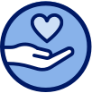 Hand holding heart icon