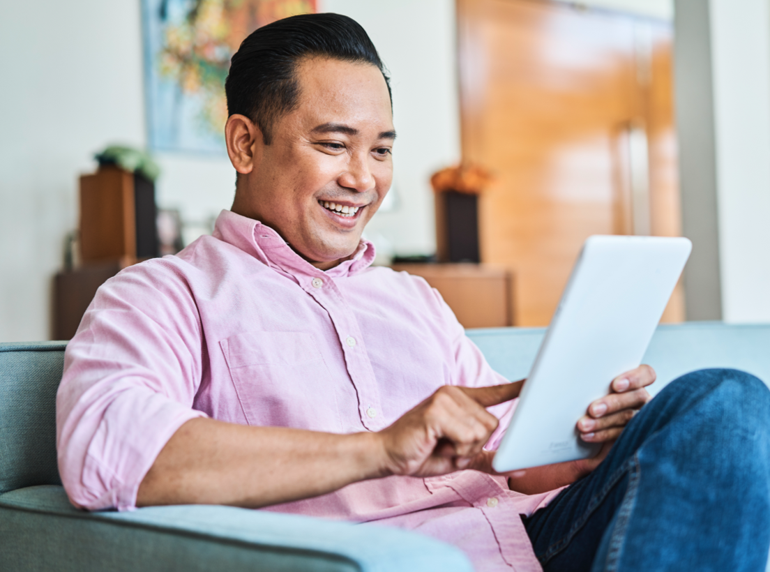 Man using tablet