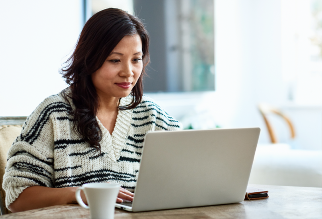 Woman using laptop