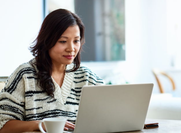 Woman using laptop