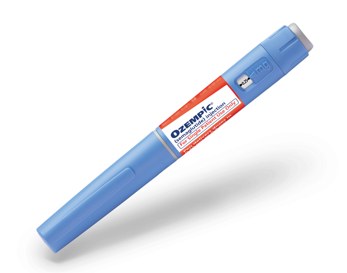 Ozempic® (semaglutide) 0.5 mg injection pen with red label