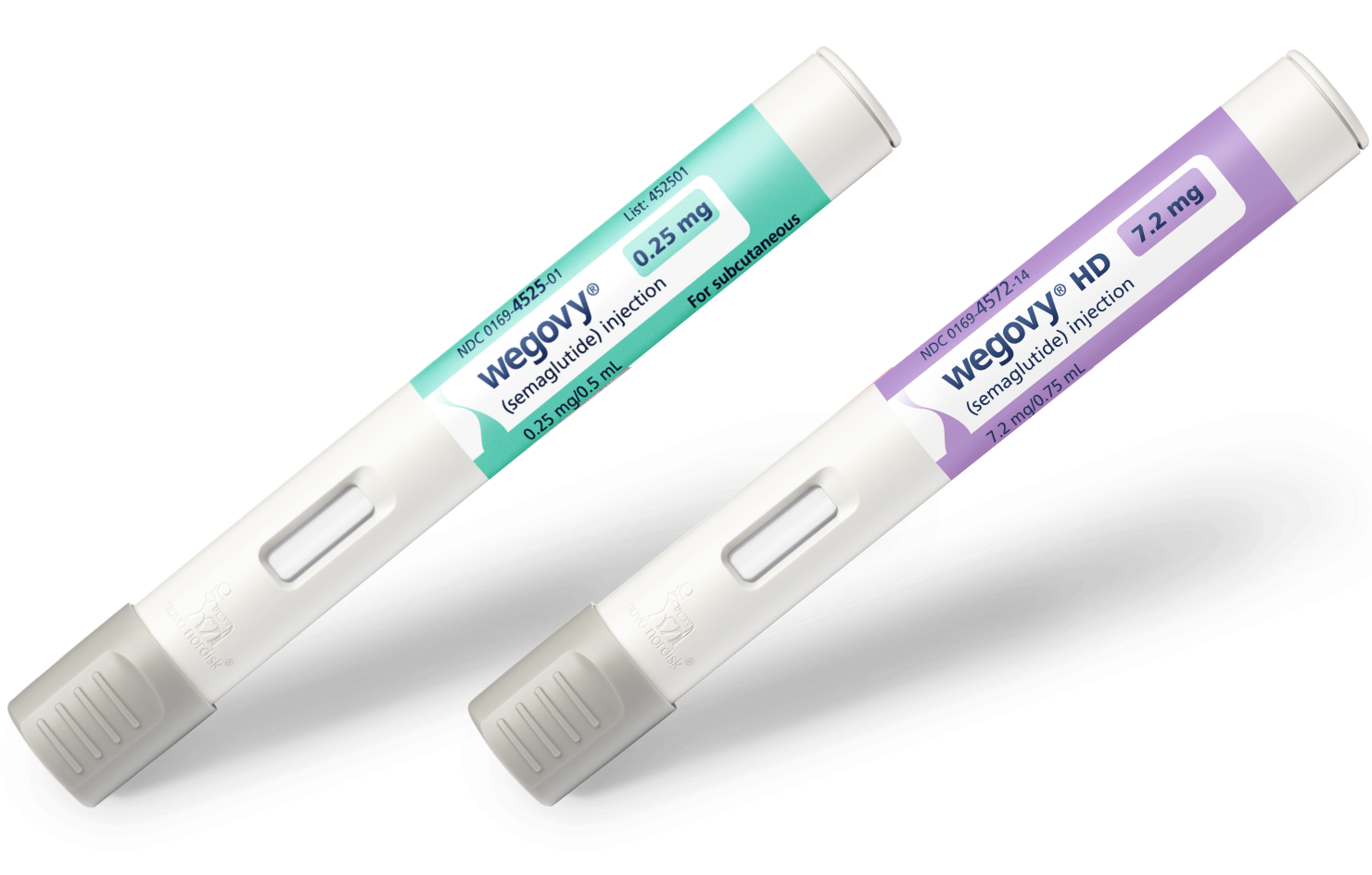 Wegovy® (semaglutide) injection 2.4 mg pen, Wegovy® HD (semaglutide) injection 7.2 mg pen