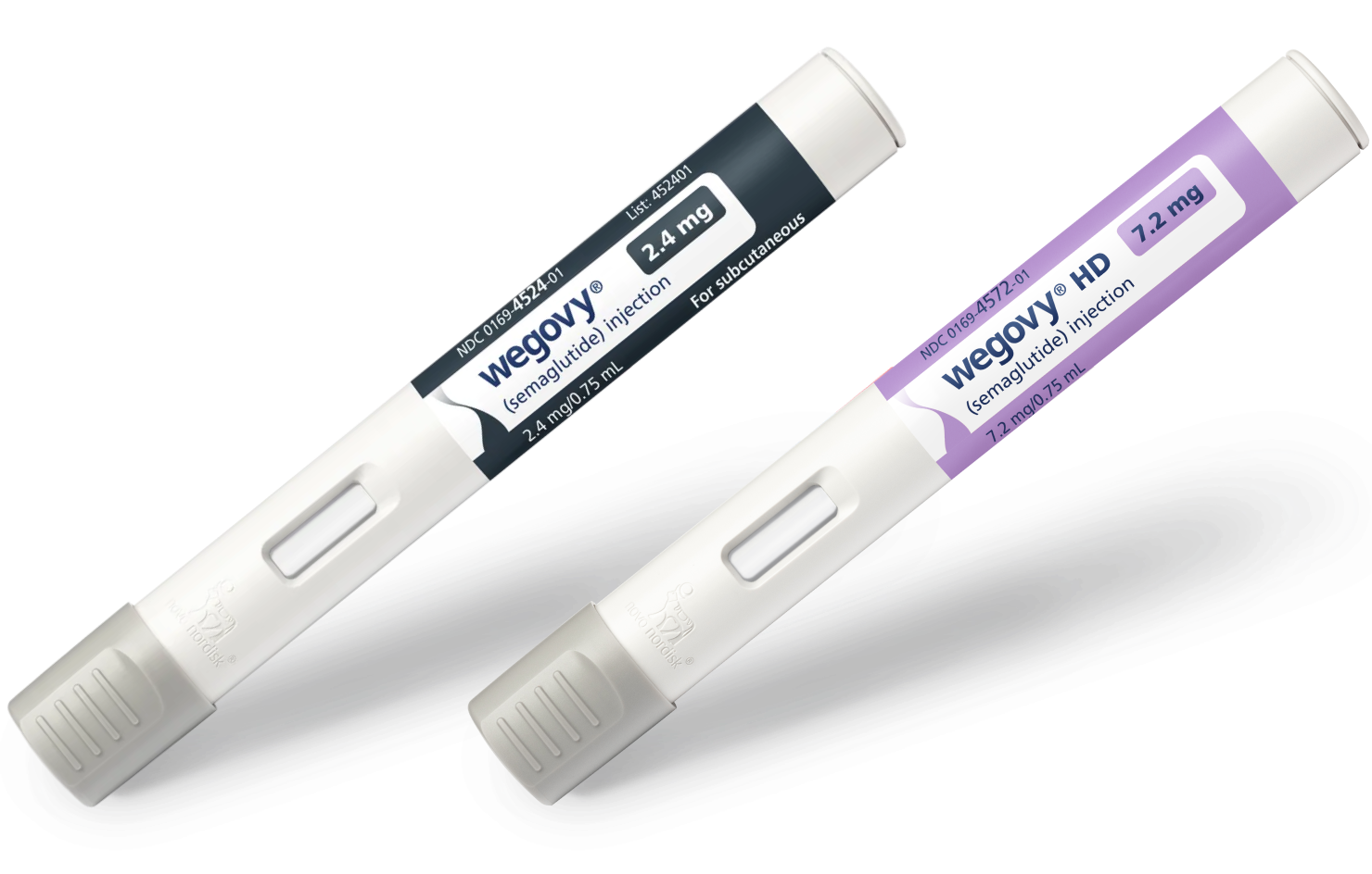 Wegovy® (semaglutide) injection 2.4 mg pen, Wegovy® HD (semaglutide) injection 7.2 mg pen