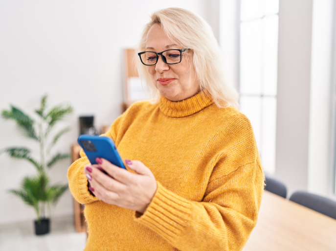Woman texting on a cell phone
