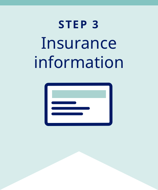 Step 3: Insurance information banner with card icon