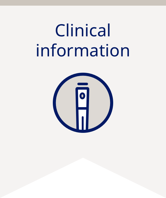 Clinical information banner with injection icon