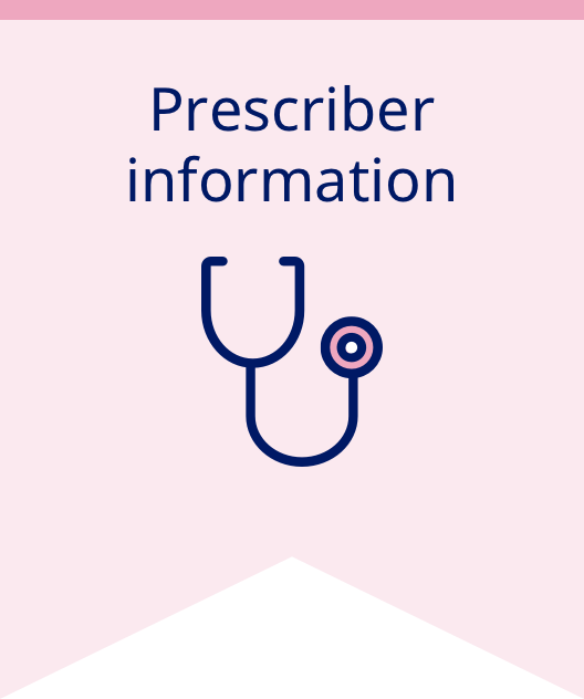 Prescriber information banner with stethoscope icon