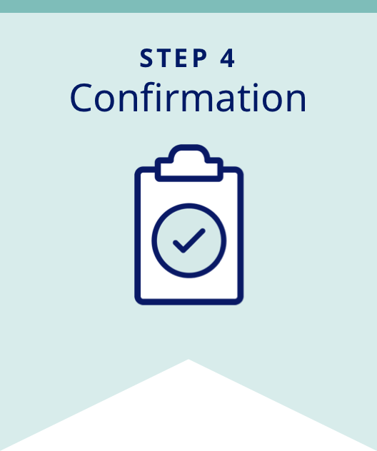 Step 4: Confirmation banner with clipboard and checkmark icon