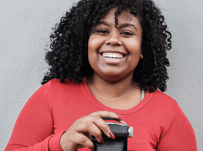 Woman with camera