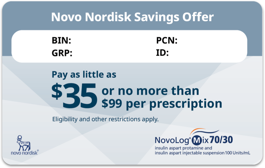NovoLog® Mix 70/30 savings card