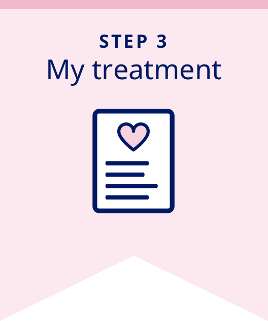Step 3: My treatment banner with paper and heart icon