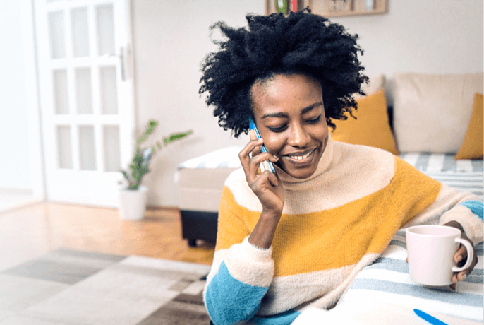 Woman talking on phone