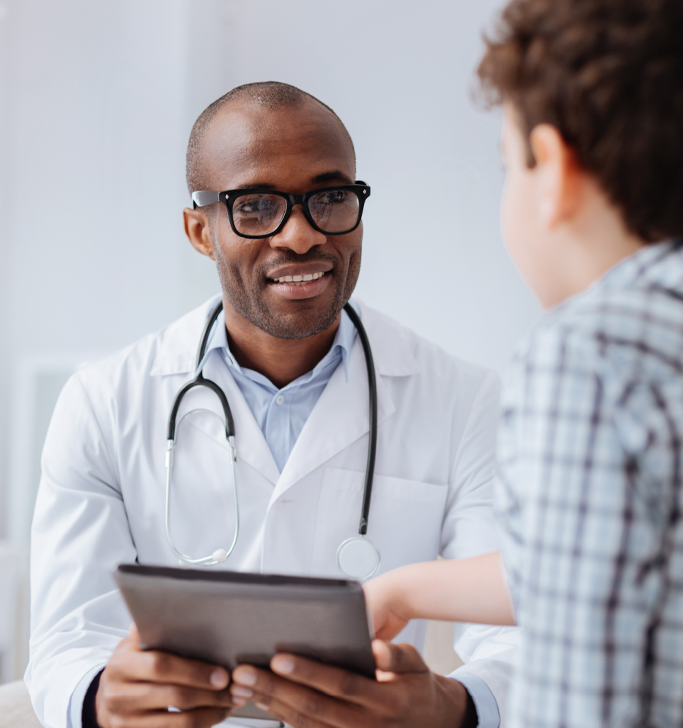 Doctor talking with patient